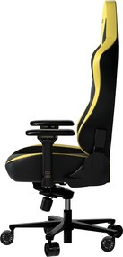 LORGAR Gamer szék, multiblokk mechanizmus, 4D karfák, 5 csillagos alumínium láb, gázlift, PU görgők, szövet műbőr, fekete-sárga