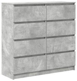 betonszürke szerelt fa tálalószekrény 100x35x99 cm