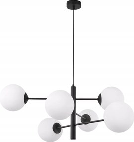 Mennyezeti Lámpa Függeszték Fekete Loft Csillár Fehér Gömbök Modern Led E14