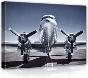 Vászonkép 70x50 Douglas DC-3 repülőgép légi kifutópálya retro égbolt