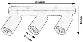 Rabalux 73083 - YORLI fekete spotlámpa 3xGU10/7W/230V