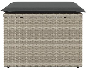 Világosszürke polyrattan kerti szék párnával 55 x 55 x 37 cm