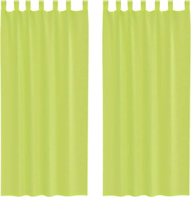 vidaXL 2 db almazöld fátyolfüggönyök fülecske tetejével 140x260 cm