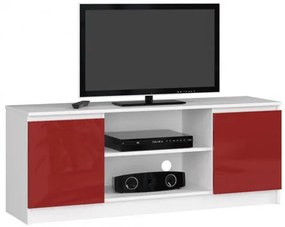 RTV K140 TV-asztal (fényes vörös/fehér)