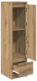 kézműves tölgy szerelt fa magasszekrény 29,5x34x119,5 cm