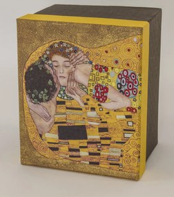 Porcelán 360ml barna bögre 1 személyes díszdobozban Gustav Klimt: A csók