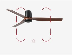 FARO 33831 - Mennyezeti ventilátor PUNT TUB M barna/fekete átm. 130 cm + távirányító