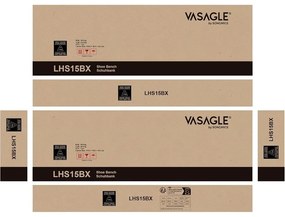 VASAGLE Cipőtartó pad, tárolós pad párnázott ülőfelülettel 30 × 105 × 48 cm, rusztikus barna színben