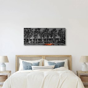 Kép - retro piros autó (120x50 cm)