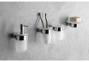 Gedy - PIRENEI falra szerelhető szappantartó opál üveg/fényes króm