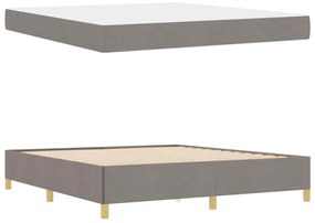 Boxrugós ágy matracmal Taupe és fehér 180 x 200 cm szövet