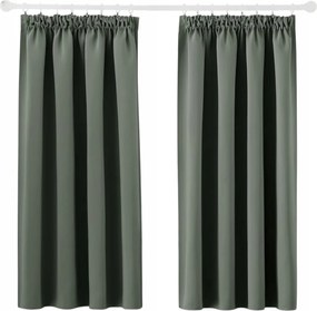 Pony Dance Thermo sötétítő függöny 160x140 cm 2 db szürke-zöld