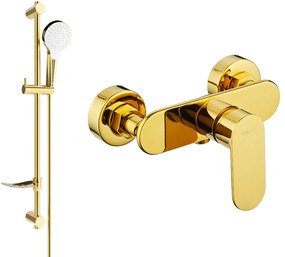 Mexen Milo DF05 zuhanycsaptelep zuhanygarnitúrával, arany, 7134R05-50