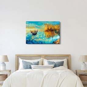 Kép - Tó csónakokkal (90x60 cm)