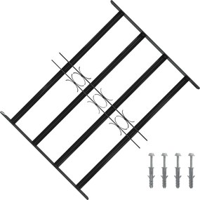 vidaXL Ablak Rács Fekete 75.5 x 60 cm Porszórt acél