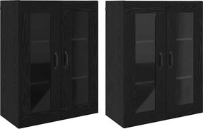 vidaXL Fali Szekrények 2 pcs Musta tammi 69,5 x 34 x 90 cm Faanyag