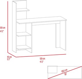 Polcos íróasztal 120x73,5x150cm barna FUR1240-1