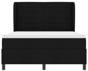 Boxspring Ágy Mattal Fekete 160x200 cm Szövet