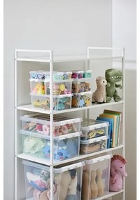 SmartStore Classic tárolódoboz fehér klipszekkel és  kerekekkel , 31 l, 31 l