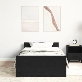 fekete tölgy színű szerelt fa ágykeret matrac nélkül 100x200 cm