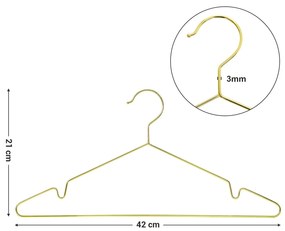Krómozott vállfák 20 db, 42 x 21 x 0,3 cm, arany