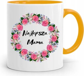 Sárga Bögre Ajándék A Legjobb Anyukának fényképes nyomattal