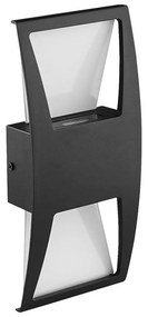 PREZENT 31310 OZZ Modern Kültéri Fali Lámpa Fekete, Átlátszó LED IP44