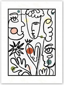 Boho absztrakt arcok Poszter B1 100x70cm #T46