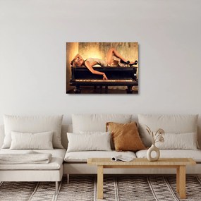 Kép - nő a zongoránál (üvegen) (70x50 cm)