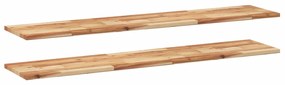 2 db olajbevonatú tömör akácfa függőpolc 140 x 30 x 2 cm