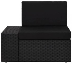 6 részes fekete polyrattan kerti ülőgarnitúra