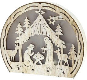 Retlux RXL 331 karácsonyi dekoráció, jászol, 8LED, 3D effekt, meleg fehér