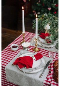 Len asztalterítő 140x350 cm Red Gingham – Linen Tales