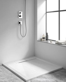 AREZZO design STONE pala hatású öntött márvány zuhanytálca, 90x90 cm-es, fehér (2 doboz)