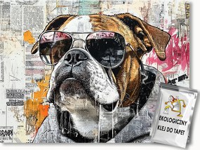 Fotótapéta Flizelina Graffiti Street Art Grunge Kutya Bulldog 152,5x104 ragasztó