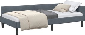 vidaXL Sarokágy keret Sötétszürke 80 cm x 200 cm VelúrésPlywood