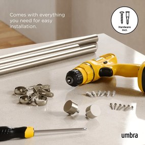 Rozsdamentes acél bővíthető függönykarnis 305 - 457 cm Cappa – Umbra