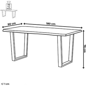 Étkezőasztal 180×90 cm, MDF, Szürke Tölgy. HT-F4218 GREY
