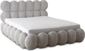 Szürke Bouclé Franciaágy Ágyneműtartóval. 160x200 ANKARA