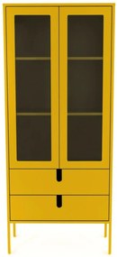 UNO 2 ajtós üveges szekrény, mustársárga