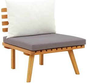 vidaXL tömör akácfa kerti sarokkanapé párnákkal