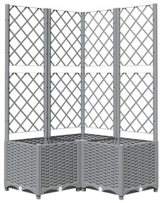 világosszürke PP rácsos kerti ültetőláda 80 x 80 x 136 cm