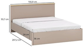 Franciaágy 160 cm Indices (taupe + kő tölgy) . 1116879
