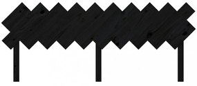 fekete tömör fenyőfa ágyfejtámla 196x3x80,5 cm
