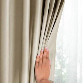 Barna-bézs bársony dimout (részleges sötétítő) függöny 140x270 cm Pleat – Restilo