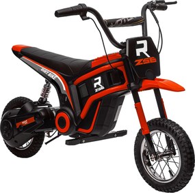 HOMCOM Elektromos Motorkerékpár Gyerekeknek 24V 350W Motorral, 8-16 KM/H Sebességmóddal, 12 Hüvelykes Felfújható Gumik, Elektromos Motorkerékpár Zene