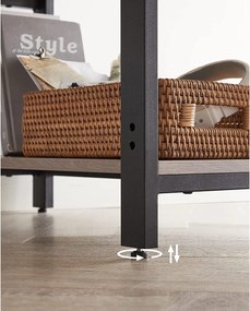 Íróasztal 120x60 cm, számítógépes asztal 2 polccal bal vagy jobb oldalon, greige