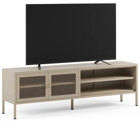 Krémszínű fém TV-állvány 160x50x35 cm Fayna – Marckeric
