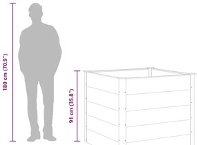 szürke WPC kerti magaságyás 100 x 100 x 91 cm