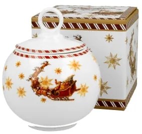 Karácsonyi porcelán télapós keksztároló Santa on Sleigh